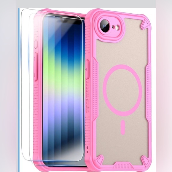 Protective Pink Phone Case with Screen Protector - Picture 1 of 1